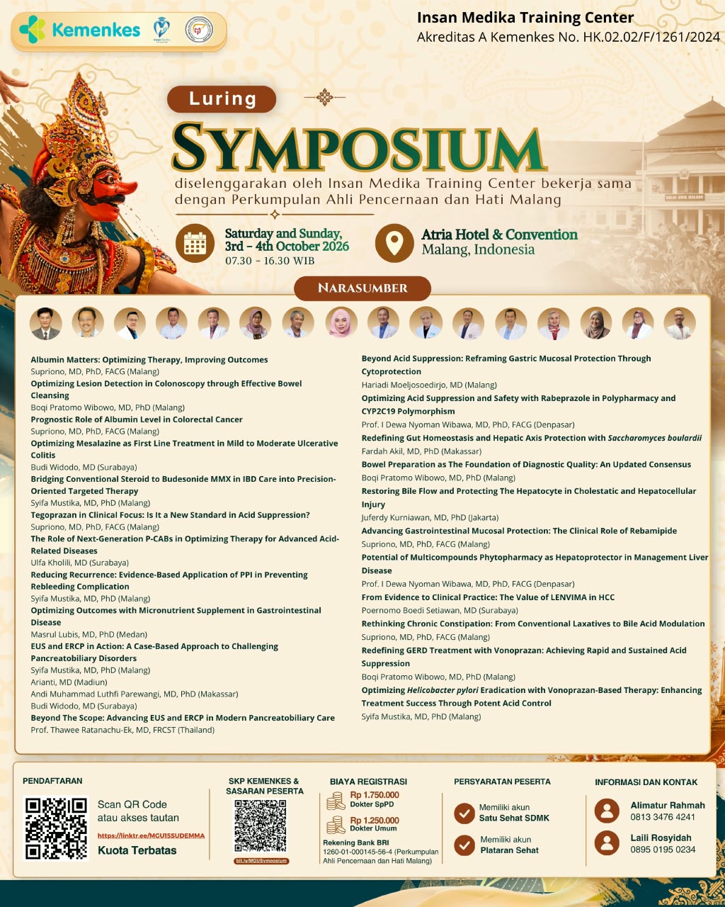 IN-PERSON SCIENTIFIC SYMPOSIUM 2026 - MALANG GASTROENTEROHEPATOLOGY UPDATE 15 IN CONJUNCTION WITH SUDEMMA XXII